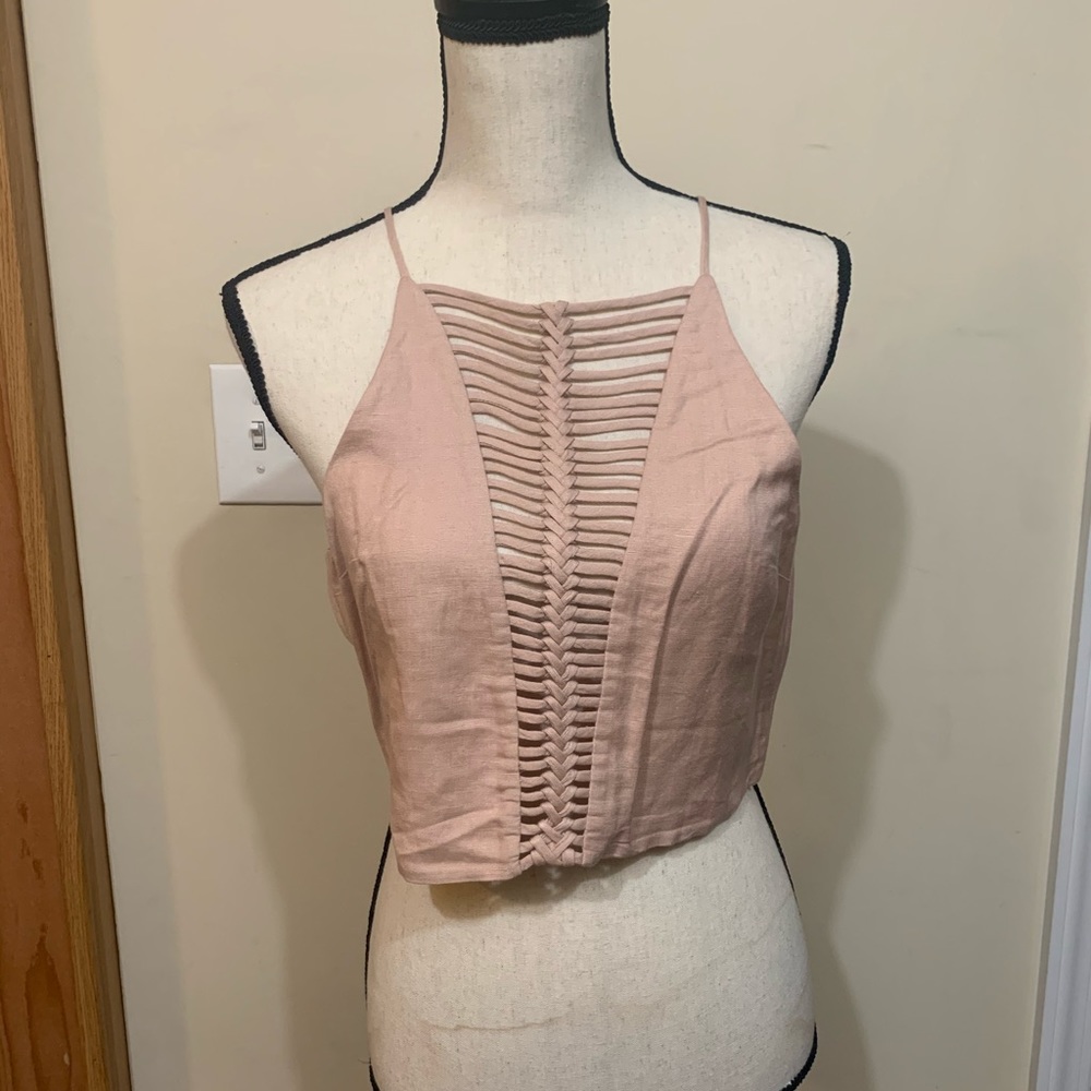 Dolce Vita halter crop top. Task dusky rose